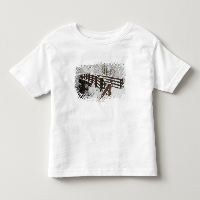 Snow Covered Wooden Bridge Toddler T-shirt (Front)