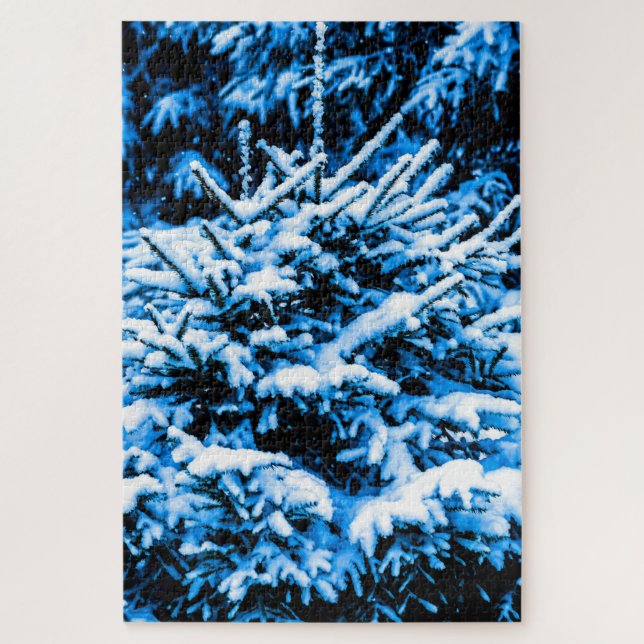 Snow-Covered Young Spruce Tree Jigsaw Puzzle (Vertical)