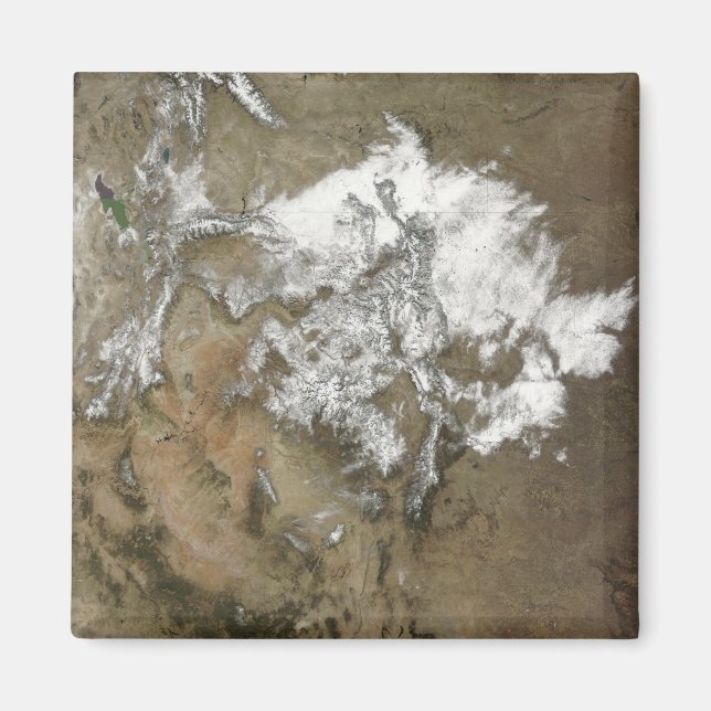 Snow covers the Rocky Mountains in United State Magnet (Front)