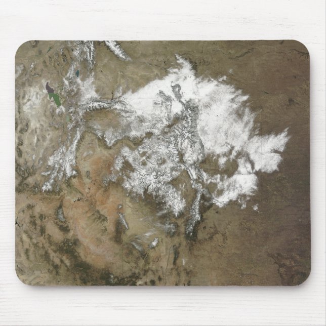 Snow covers the Rocky Mountains in United State Mouse Pad (Front)