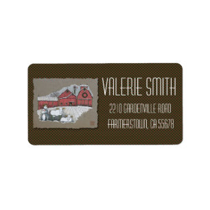 Snow Cows & Barn Label