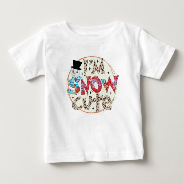 Snow Cute Christmas Baby T-Shirt (Front)