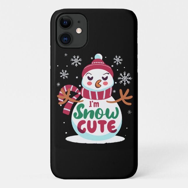 Snow Cute! Embrace the Winter Charm of Christmas Case-Mate iPhone Case (Back)