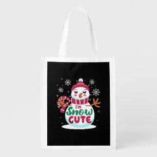 Snow Cute! Embrace the Winter Charm of Christmas Grocery Bag
