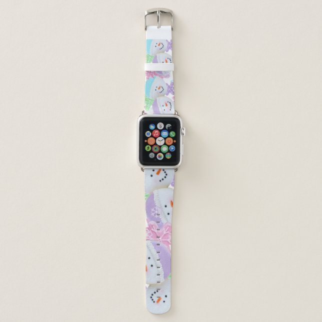 Snow Cute Pastel Christmas  Apple Watch Band (Front)