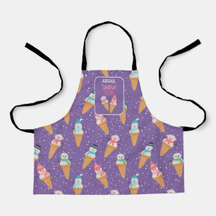 Snow Cute Snowman Snow Cone Winter Apron