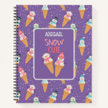 Snow Cute Snowman Snow Cone Winter Notebook