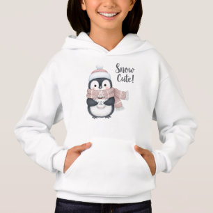 "Snow Cute!" Winter Penguin with Cocoa Mug Hoodie