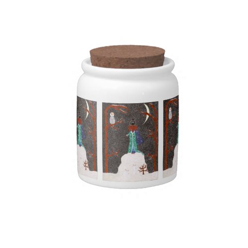 Snow Dachshund Candy Jar