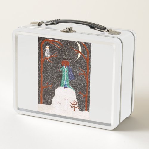 Snow Dachshund Metal Lunch Box