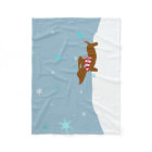 Snow Dachshund Wiener Wonderland Blanket Fleece