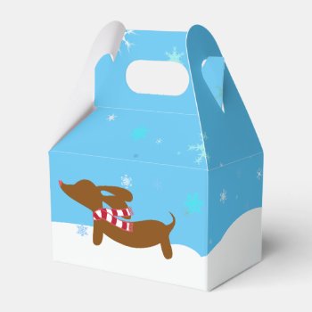 Snow Dachshund Winter Gift Box by Smoothe1 at Zazzle