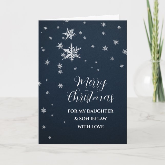 Snow Daughter & Son in Law Merry Christmas Card (Front)