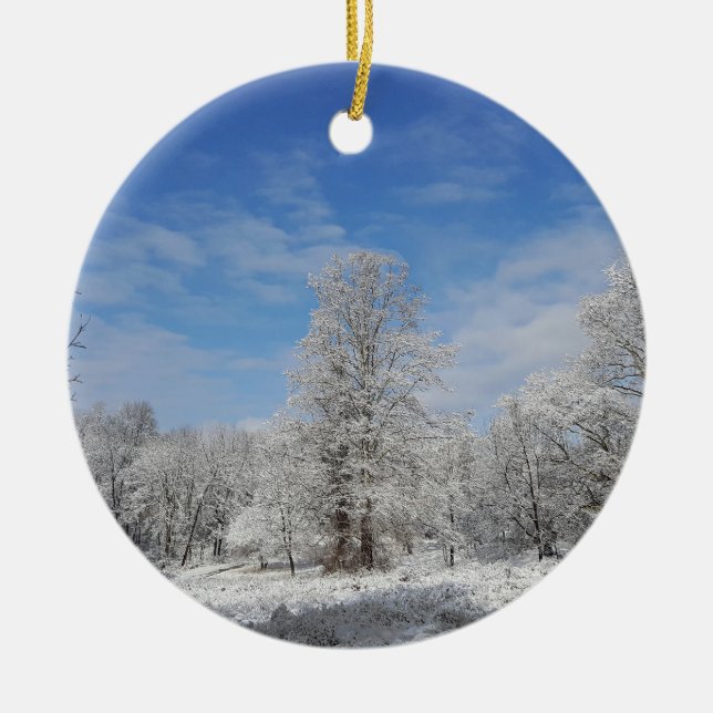 Snow Day Ceramic Ornament (Front)