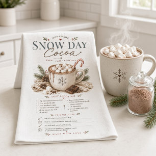 Snow Day Cocoa Mix Recipe Christmas Kitchen Towel