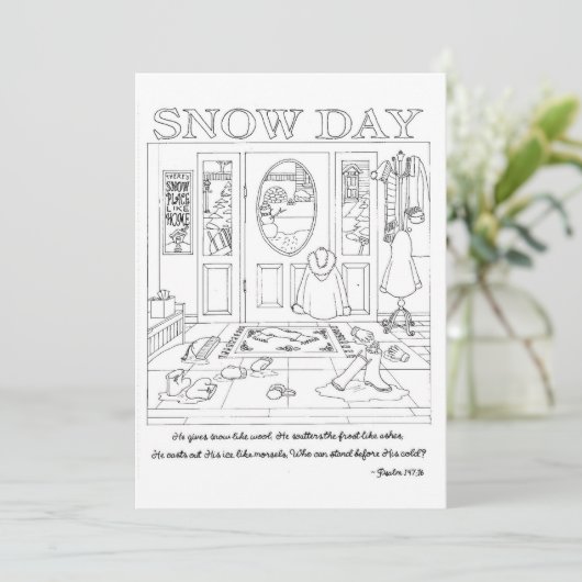 Snow Day Coloring Book Postcard (Standing Front)