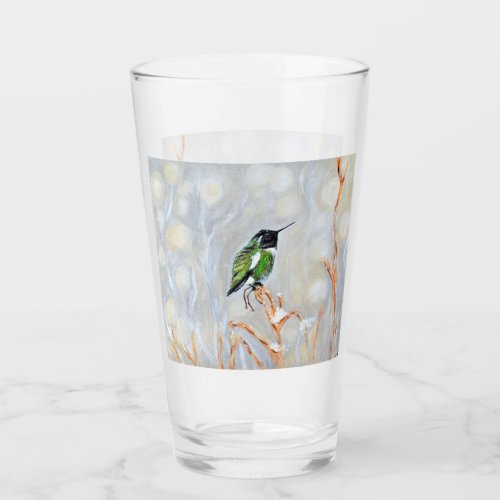 Snow Day Hummingbird Painting glass