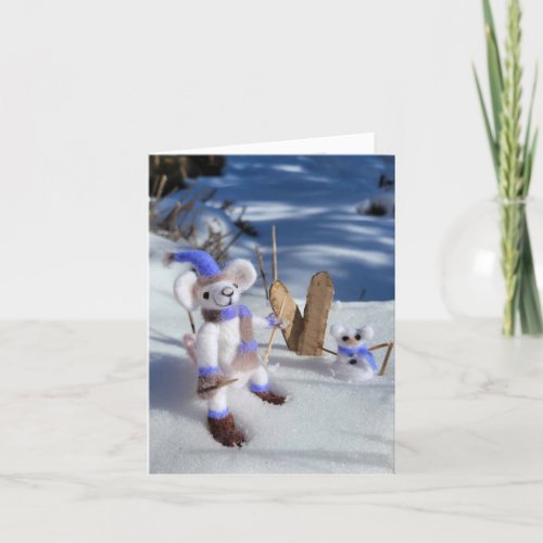 Snow Day Mouse Any Occasion Blank Card