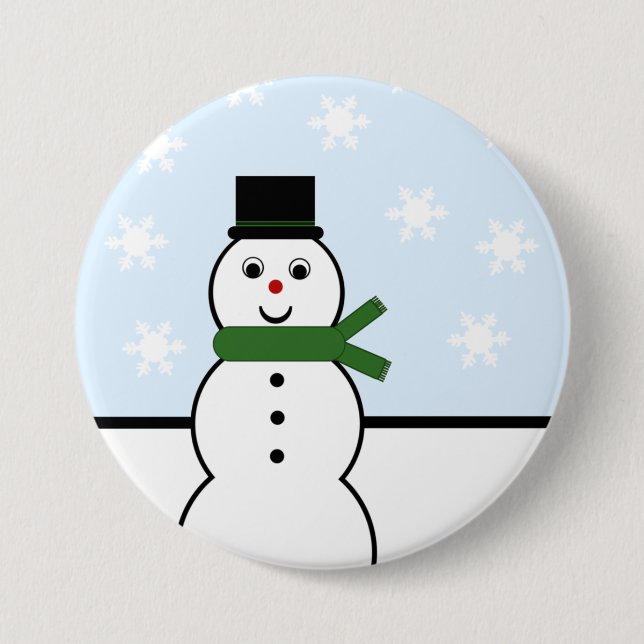Snow Day Snowman Button (Front)