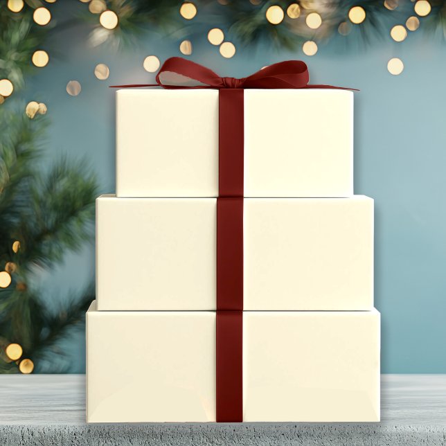 Snow Day Solid Holiday Cream Wrapping Paper Sheets (Creator Uploaded)