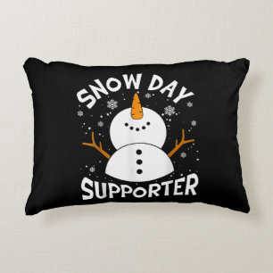 Snow Day Supporter Snowflake Funny Teacher Christm Accent Pillow