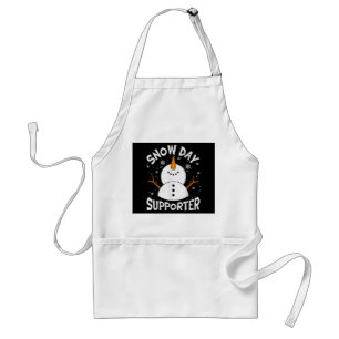 Snow Day Supporter Snowflake Funny Teacher Christm Adult Apron