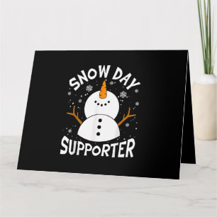 Snow Day Supporter Snowflake Funny Teacher Christm Card