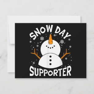 Snow Day Supporter Snowflake Funny Teacher Christm Holiday Card