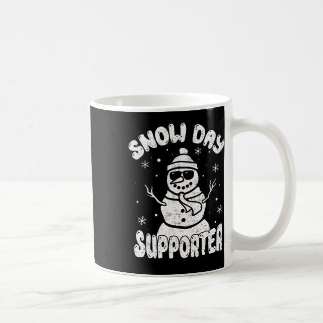 Snow Day Supporter Teacher Student Snowman Winter  Coffee Mug (Right)