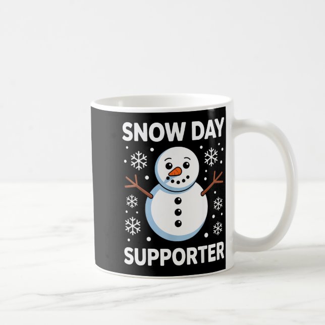 Snow Day Suprter Snow Snowflake Snowman Winter Tea Coffee Mug (Right)