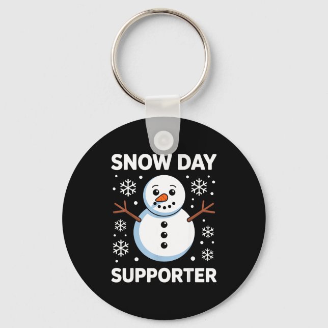 Snow Day Suprter Snow Snowflake Snowman Winter Tea Keychain (Front)
