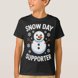 Snow Day Suprter Snow Snowflake Snowman Winter Tea T-Shirt
