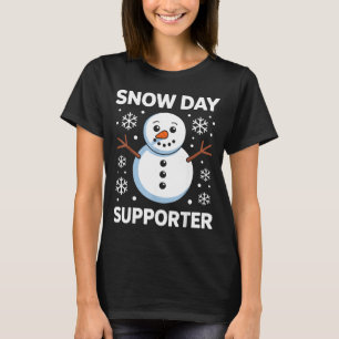 Snow Day Suprter Snow Snowflake Snowman Winter Tea T-Shirt