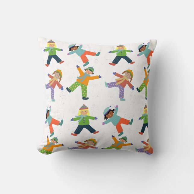 Snow Day Throw Pillow (Front)