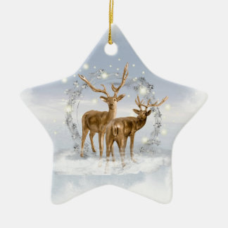Snow Deer Christmas Ornament