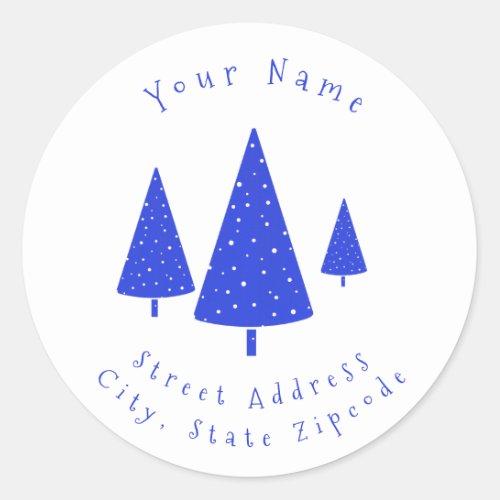 Snow Dots Winter Trees Labels