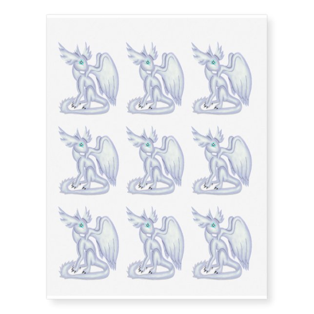 Snow Dragon Temporary Tattoos (Front)