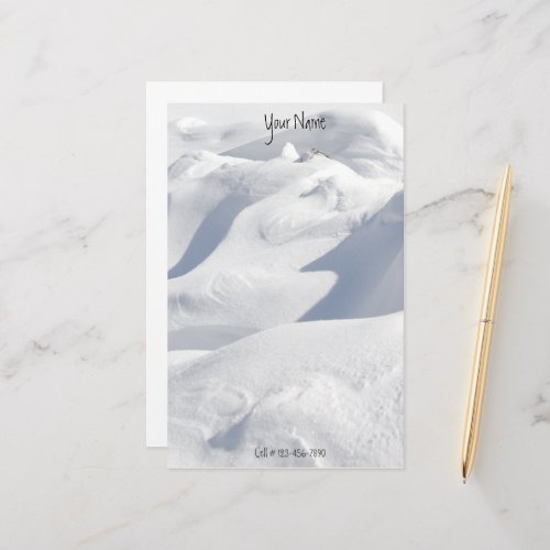 Snow Drifts and Shadows Photograph Personalized Stationery