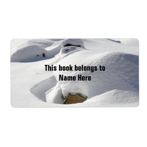 Snow Drifts Over Rocks Book Identification Label