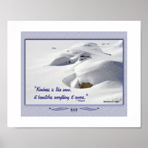 Snow Drifts Over Rocks with Inspirational Quote Poster