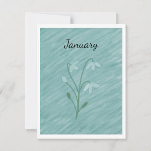 Snow Drop (January) Note Card