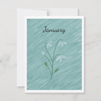 Snow Drop (January) Note Card