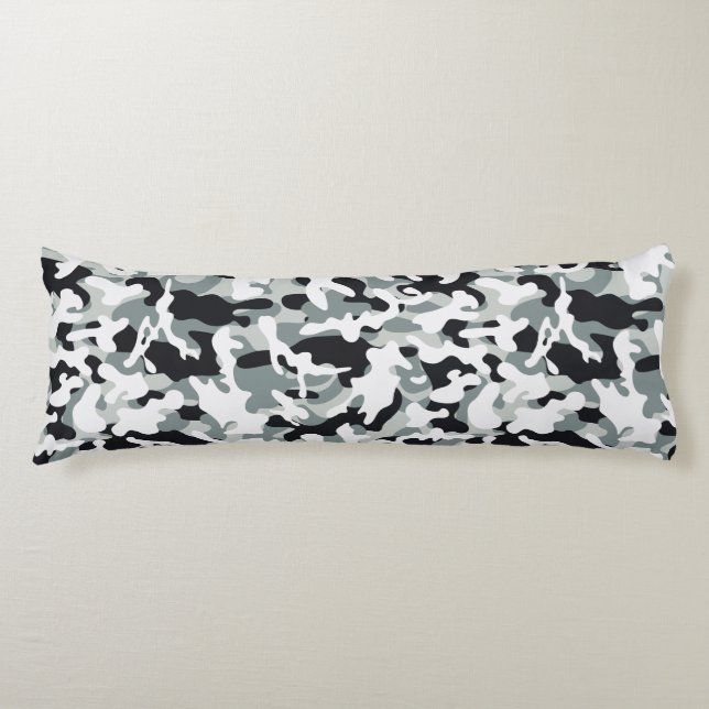 Snow Dust Camouflage Body Pillow (Front)