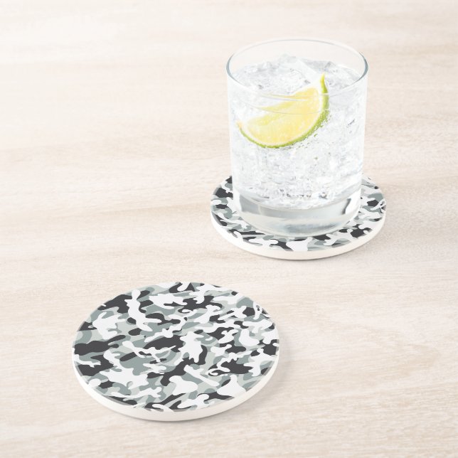 Snow Dust Camouflage  Coaster (Side)