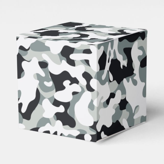 Snow Dust Camouflage  Favor Boxes (Front Side)
