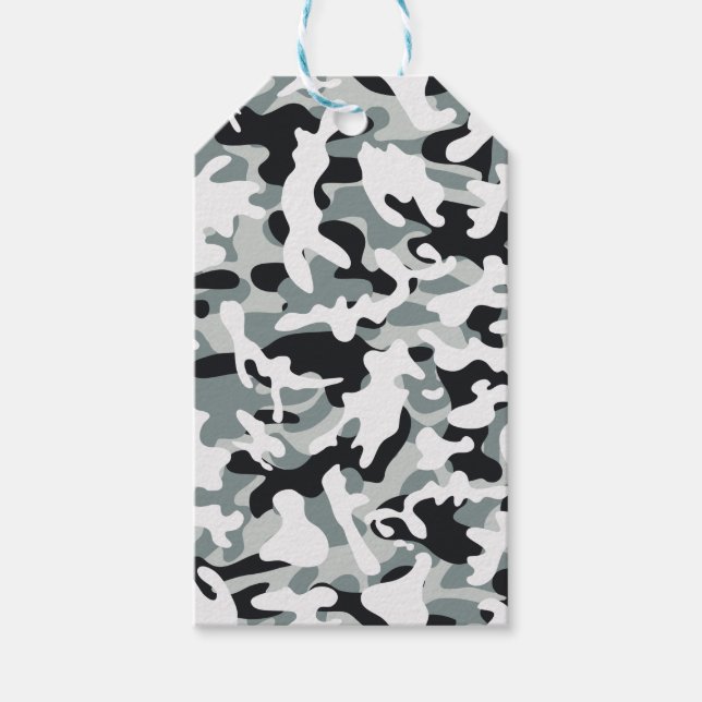Snow Dust Camouflage Gift Tags (Front)