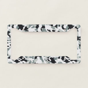 Snow Dust Camouflage   License Plate Frame
