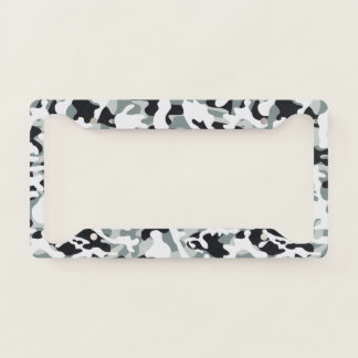 Snow Dust Camouflage License Plate Frame