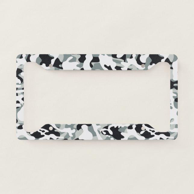 Snow Dust Camouflage   License Plate Frame (Front)