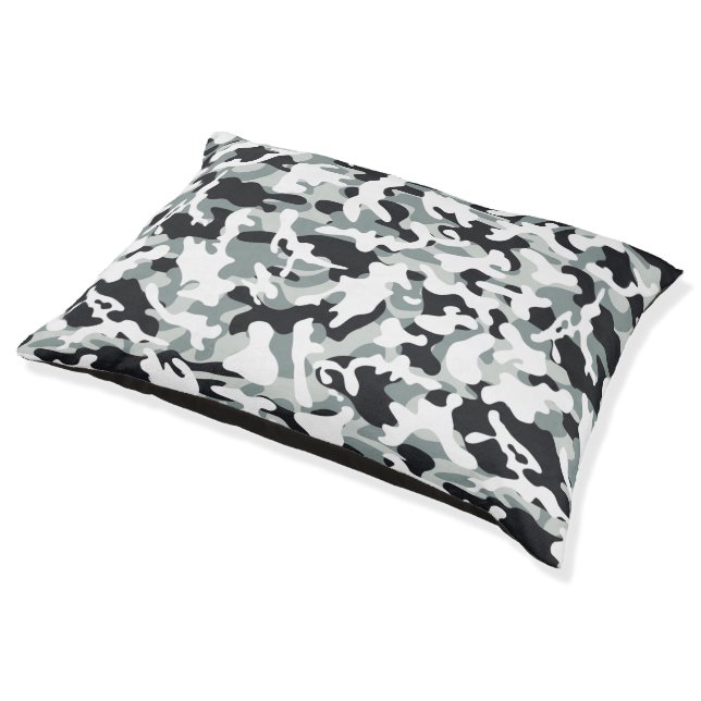 Snow Dust Camouflage   Pet Bed (Angled)